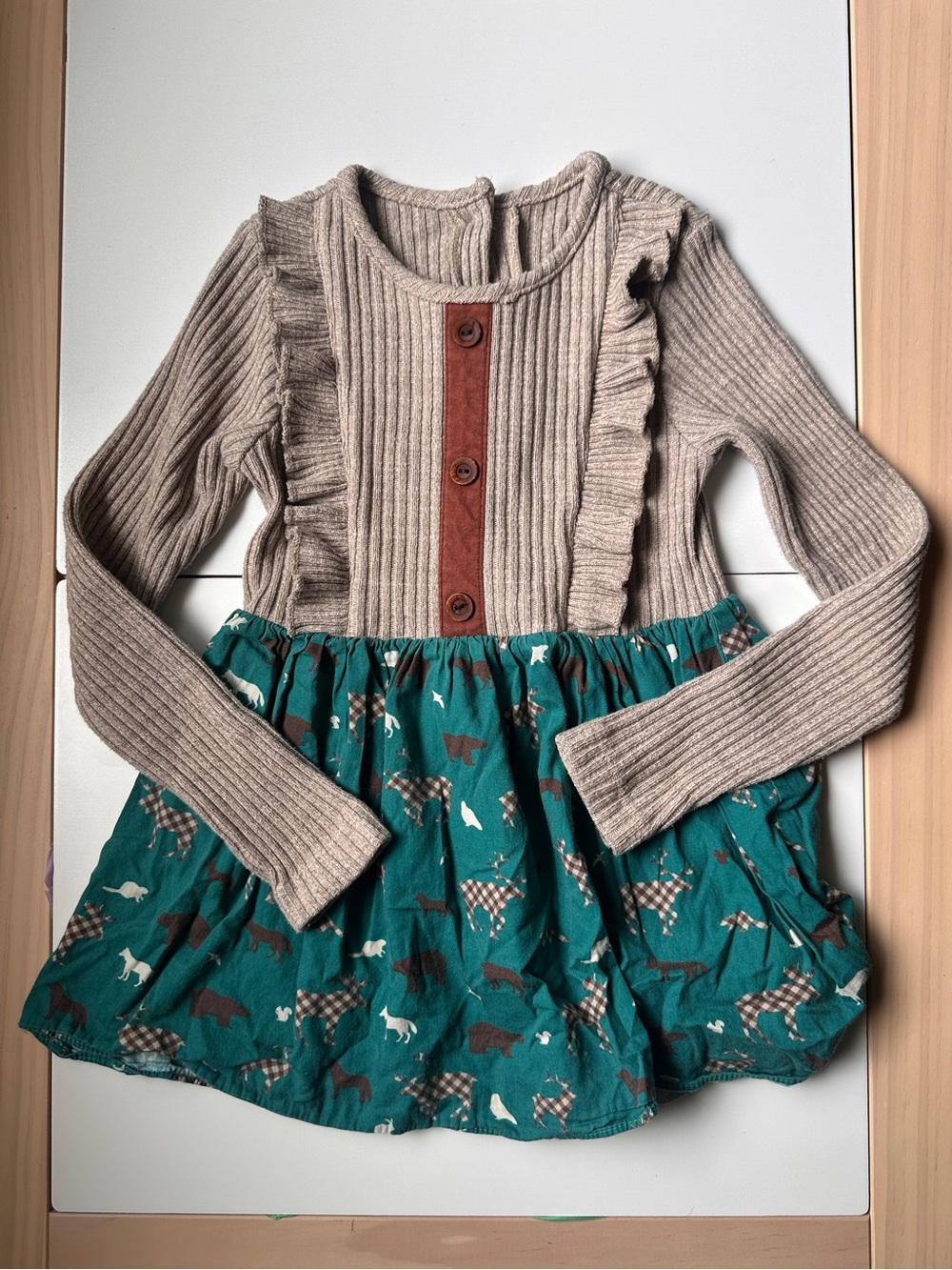 Ricrac & Ruffles Woodland Forest Fall Sweater Tunic Top 7
